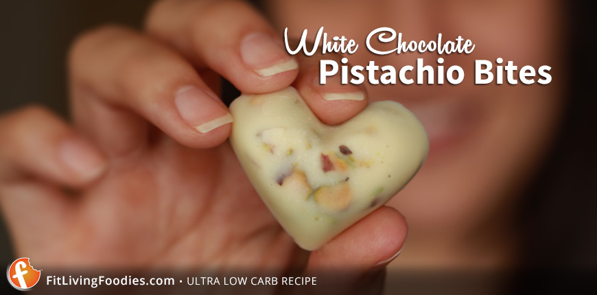 Ultra Low Carb White Chocolate PIstachio Bites
