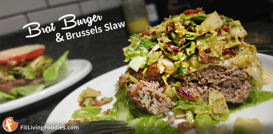 Ultra Low Carb Bratwurst Burger Brussels Sprouts Slaw Recipe